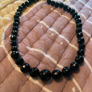 Elegant Black Beaded Necklace